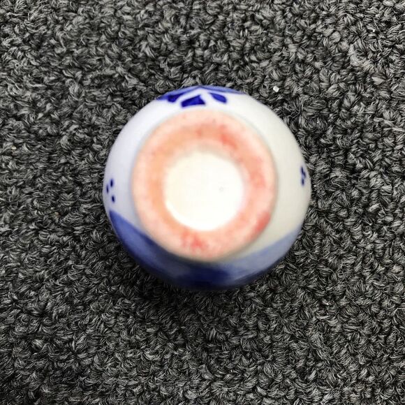 Miniature Vase Holland Hand Painted Blue White Double Handle Holland - Picture 4 of 5